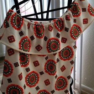 A cute top.   Halter top, one shoulder action.